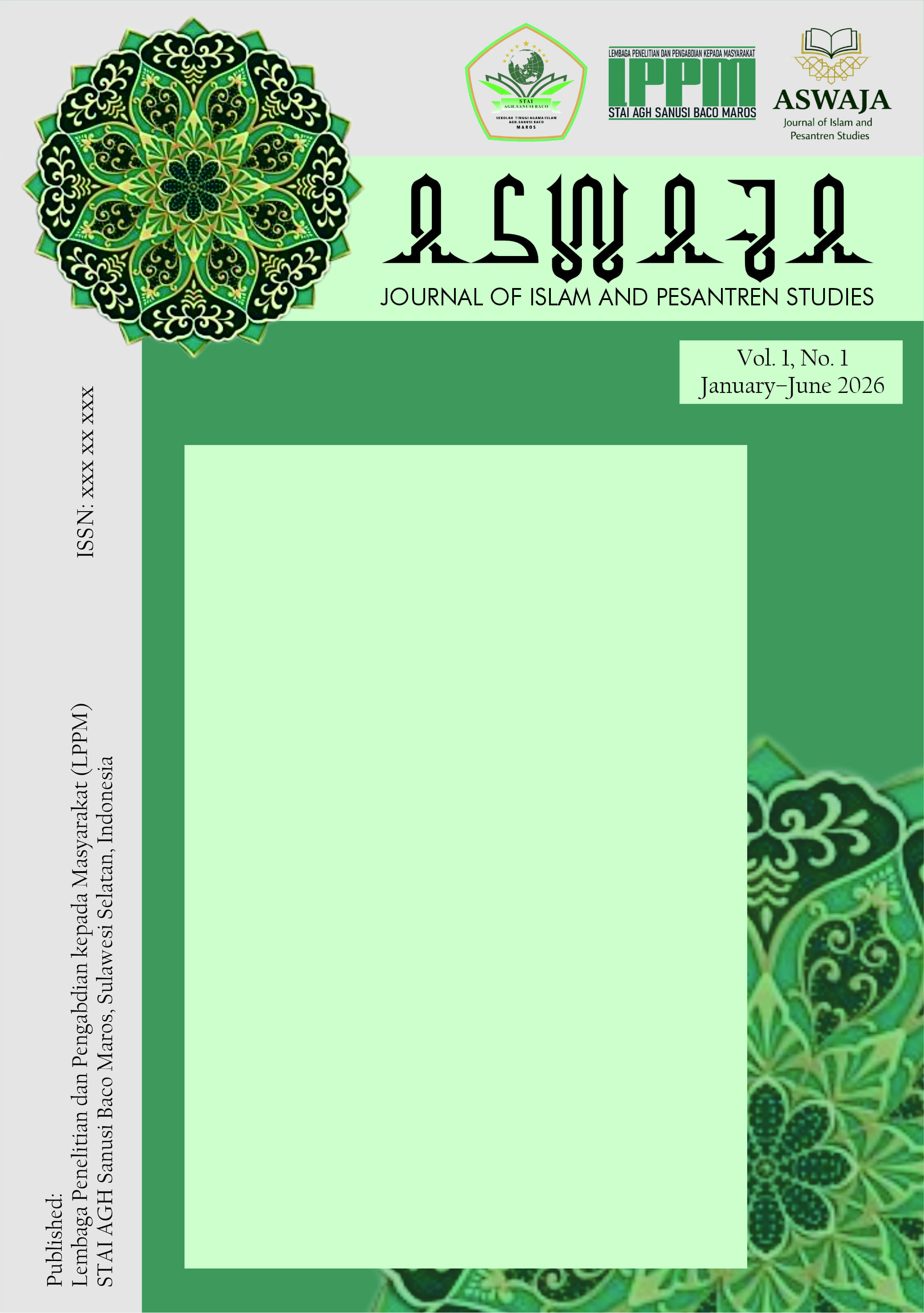 					View Vol. 1 No. 01 (2026): ASWAJA
				